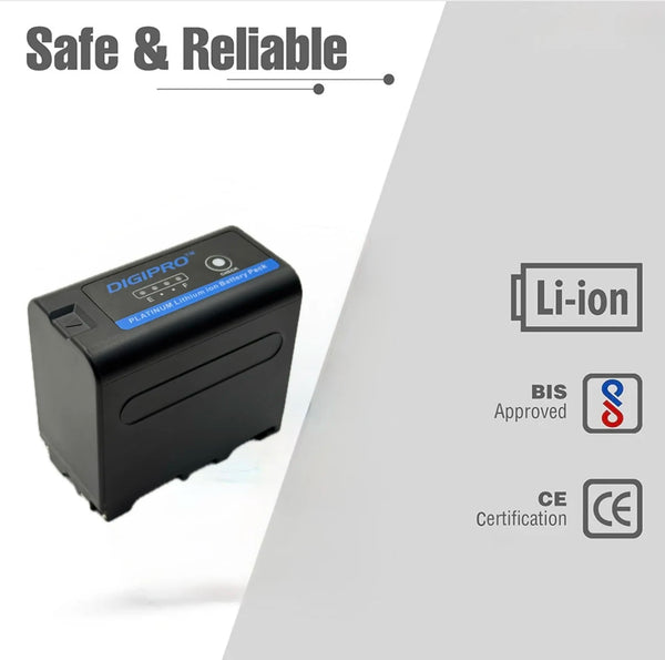 Foton Power NP-F980 Professional Video Light Battery – 7.2V, High Capacity Lithium-Ion Battery for Sony Video Cameras