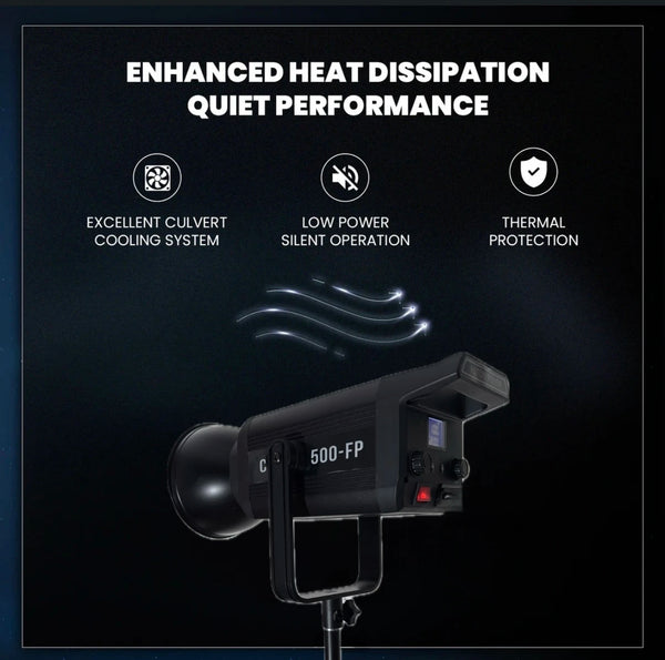 Foton Power 500FP COB Light – 500W High Brightness | CRI 95+, Remote Control, 360° Rotation & 9 FX Modes | 2800K–6800K Temp Control