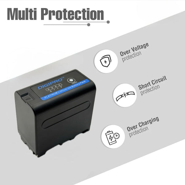 Foton Power NP-F980 Professional Video Light Battery – 7.2V, High Capacity Lithium-Ion Battery for Sony Video Cameras