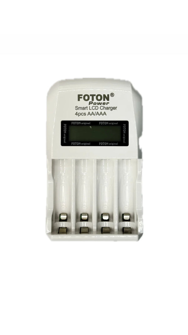 Foton Power Smart LCD Charger – Charges 4 AA/AAA Batteries Independently