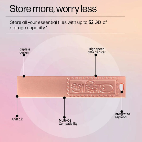 SHUBHVIVAH 32GB USB 3.2 Pen Drive - 7th Generation Digital Secure High-Speed Storage