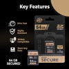 Digi Secure 64GB SD Card – Ultra Fast 100MBps, Highly Resistant, Class 10 UHS-I